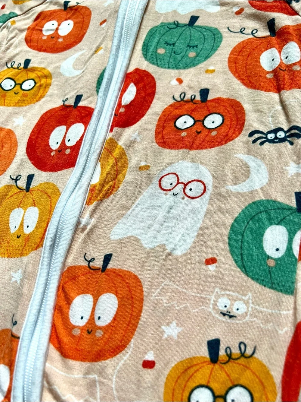 Little Sleepies Pumpkin Party Halloween Bamboo Zippy Pajama Romper (3-6 months)